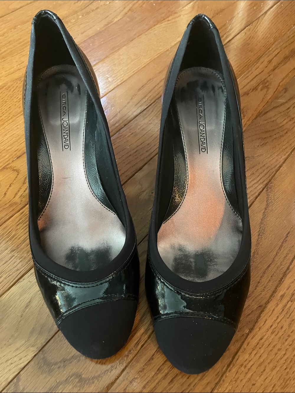 Black Patent & Matte Round-Toe Heels by Circa Joan & David